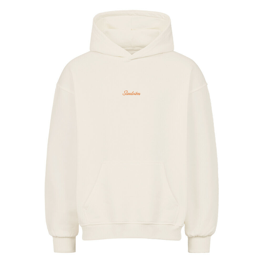 Oversized Damen-Hoodie mit Spuch SADDLE UP BUTTERCUP in Natural - vorne