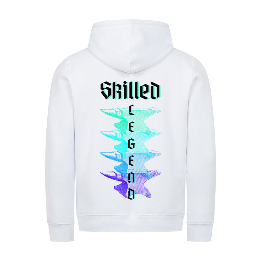 Organic Hoodie mit Spruch SKILLED LEGEND in Weiss - hinten