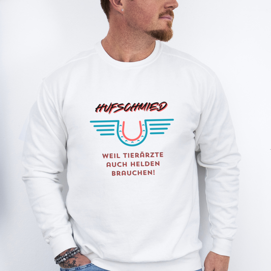 Premium Organic Sweatshirt - WEIL TIERÄRZTE AUCH HELDEN BRAUCHEN