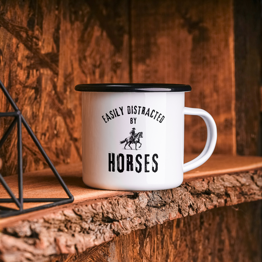 Emaille Tasse - EASILY DISTRACTED