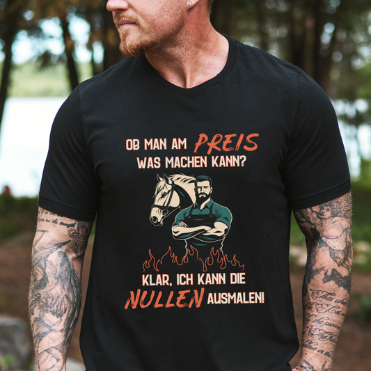 Mockup - Fitted BIO-Shirt für Herren mit Spruch NULLEN AUSMALEN in Schwarz