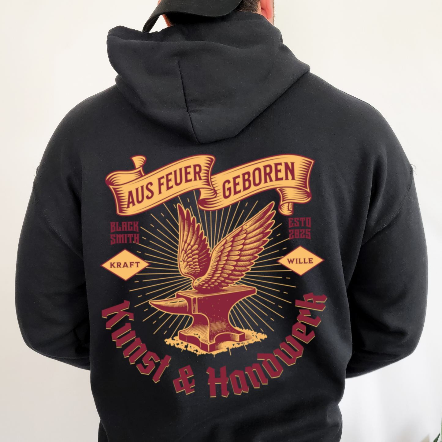 Oversized Herren-Hoodie - AUS FEUER