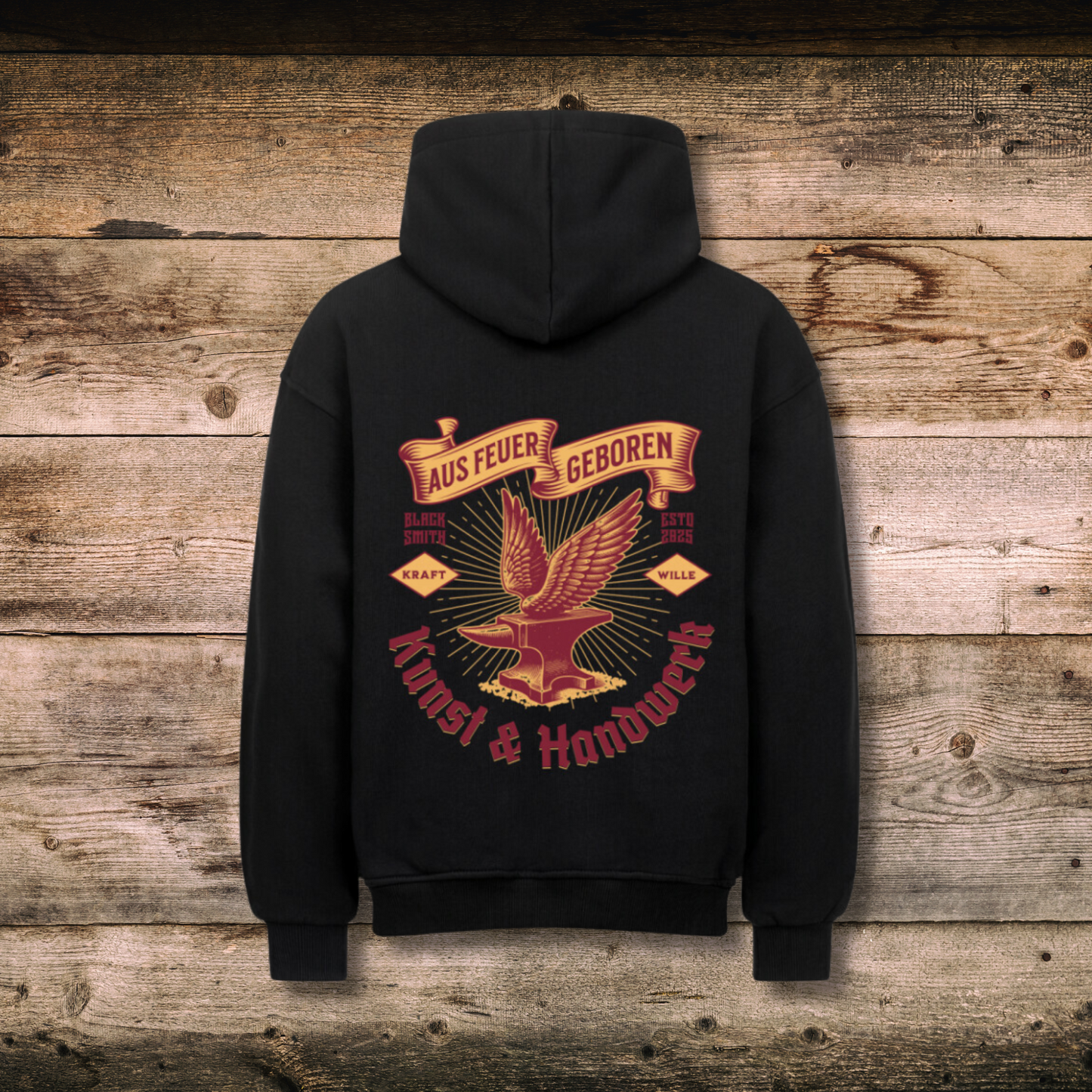 Oversized Herren-Hoodie - AUS FEUER