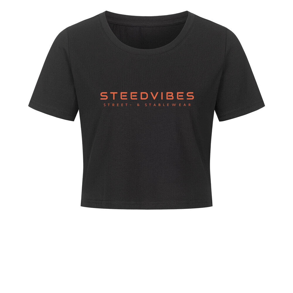 Cropped Shirt mit BASIC LOGO in Schwarz - vorne