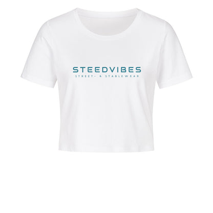Cropped Shirt mit BASIC LOGO in Weiss - vorne