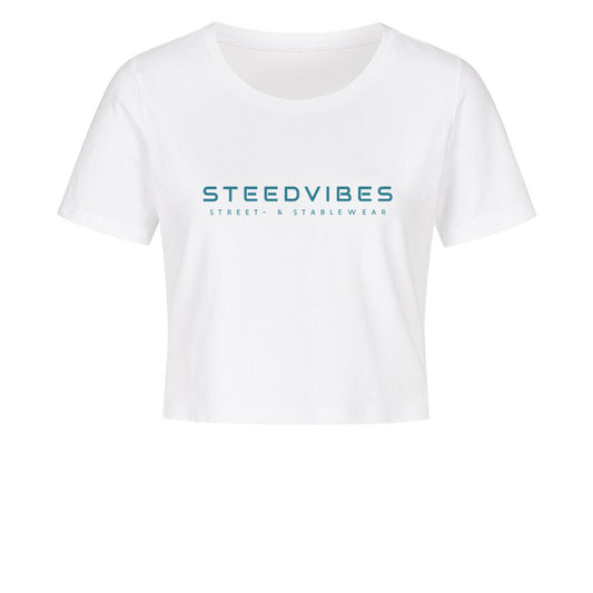 Cropped Shirt mit BASIC LOGO in Weiss - vorne