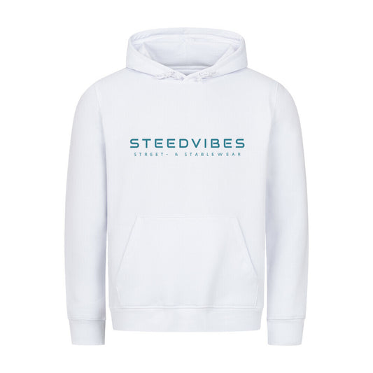 Organic Unisex-Hoodie mit BASIC LOGO in Weiss - vorne