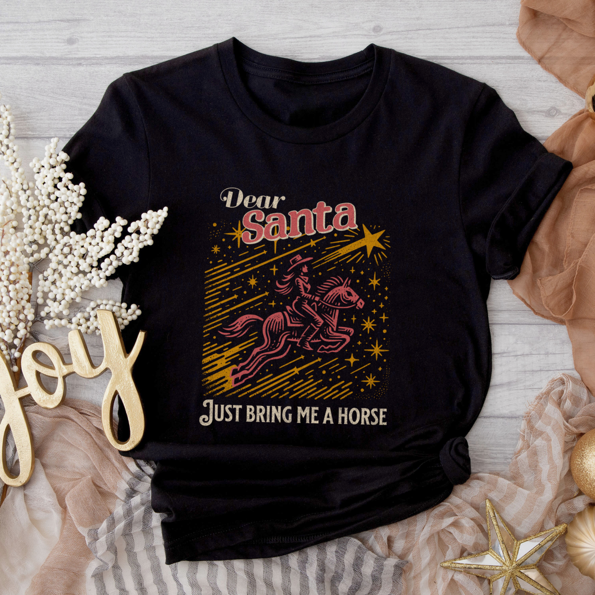 Mockup - Kids Tshirt DEAR SANTA in Schwarz