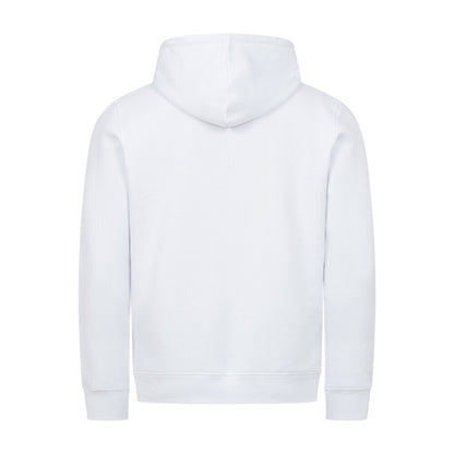 Organic Herren-Hoodie mit Spruch UNLIMITED FARRIER SKILLS in Weiss hinten - unbedruckt