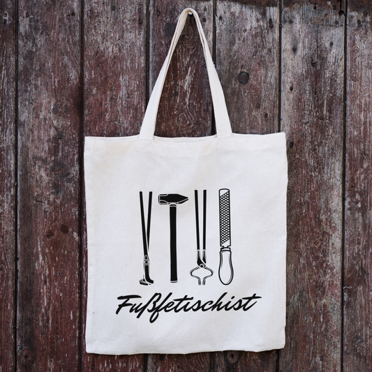 Jutebeutel FUSSFETISCHIST hängend in Natural