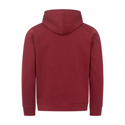 Organic Herren-Hoodie mit Spruch FUSSFETISCHIST in Rot hinten - unbedruckt