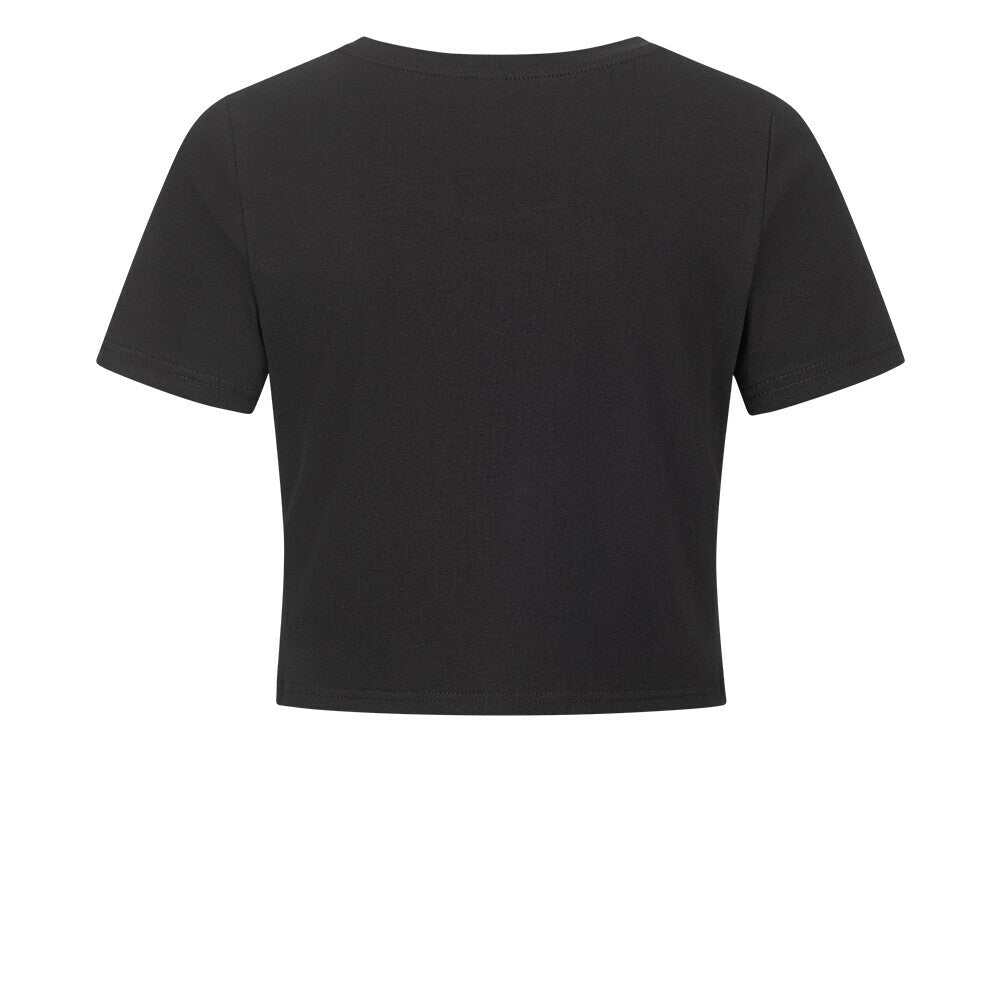 Cropped Shirt mit Spruch HAVE FAITH IN THE PROCESS in Schwarz hinten - unbedruckt