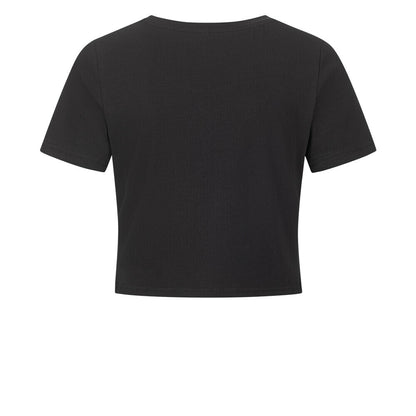 Cropped Shirt mit Spruch HAVE FAITH IN THE PROCESS in Schwarz hinten - unbedruckt
