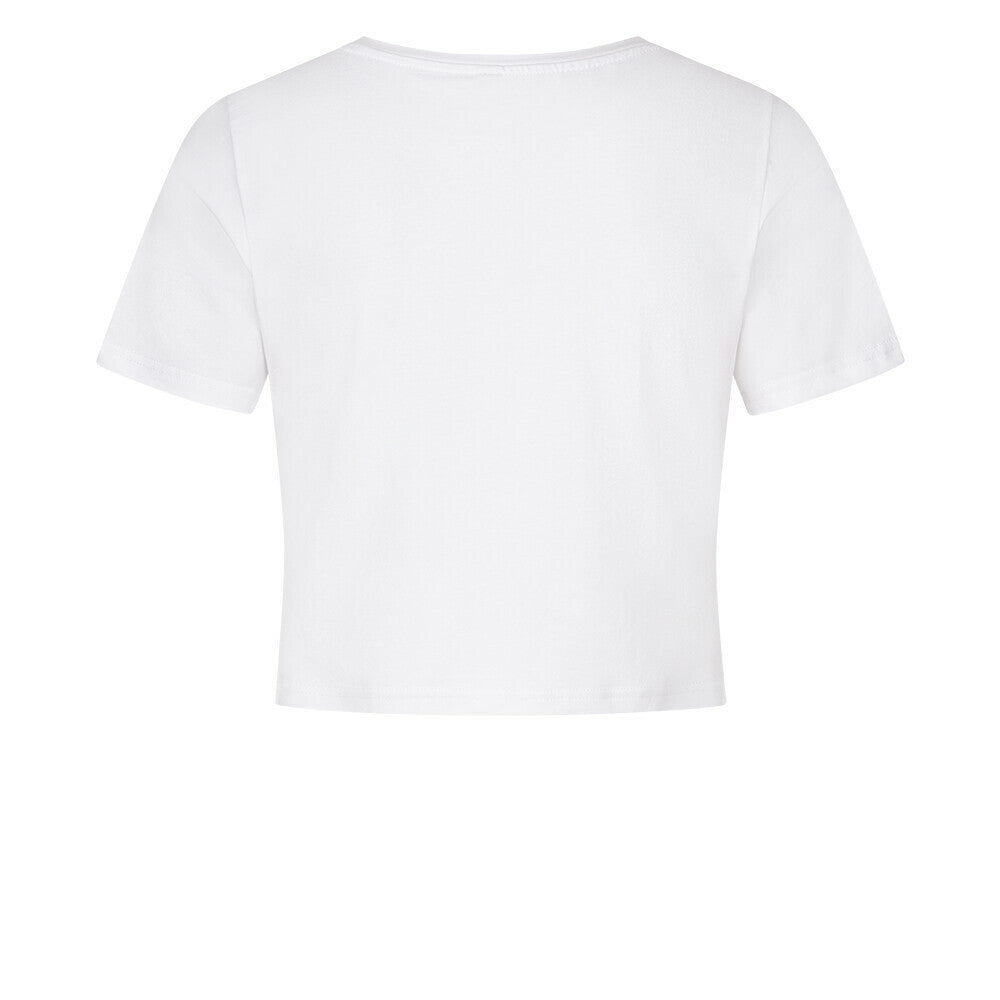 Cropped Shirt mit Spruch HAVE FAITH IN THE PROCESS in Weiss hinten - unbedruckt