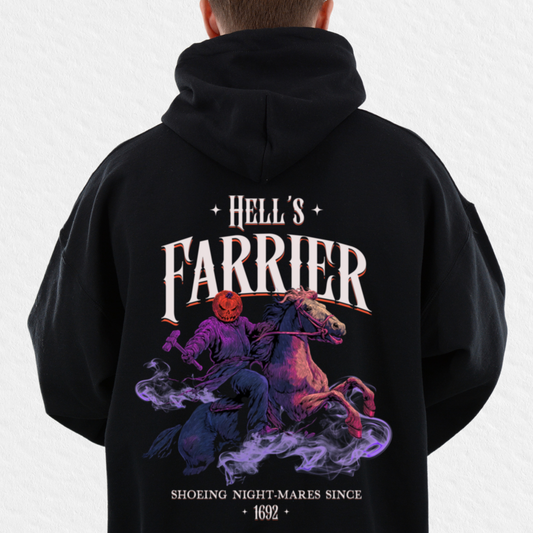 Mockup - Oversized Hoodie HELL'S FARRIER in Schwarz