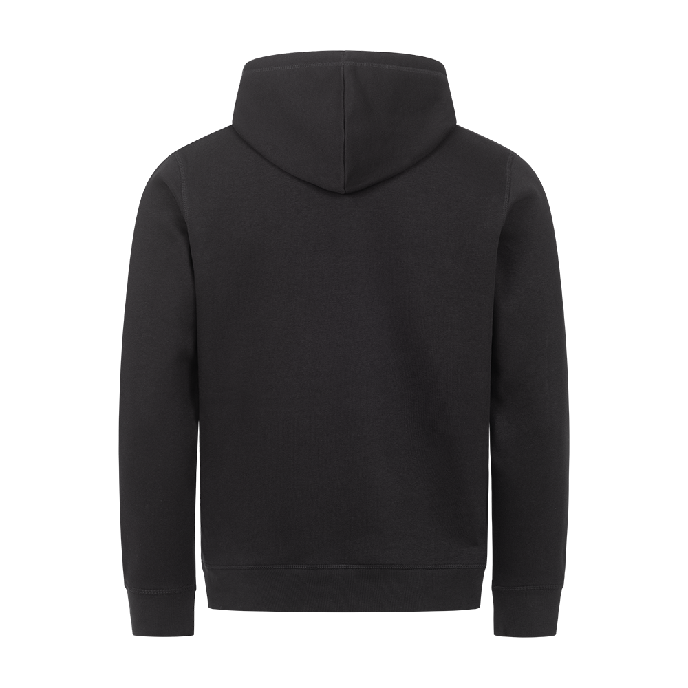 Organic Hoodie mit Spruch KERNBEREICH HUFBESCHLAG in Schwarz hinten - unbedruckt