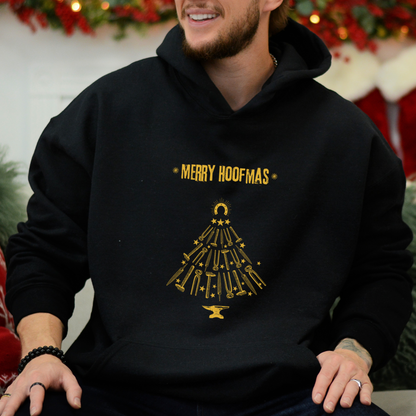 Mockup - Oversized Hoodie MERRY HOOFMAS in Schwarz