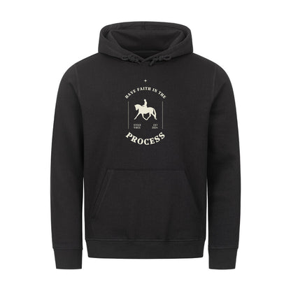 Organic Hoodie mit Spruch HAVE FAITH IN THE PROCESS in Schwarz - vorne