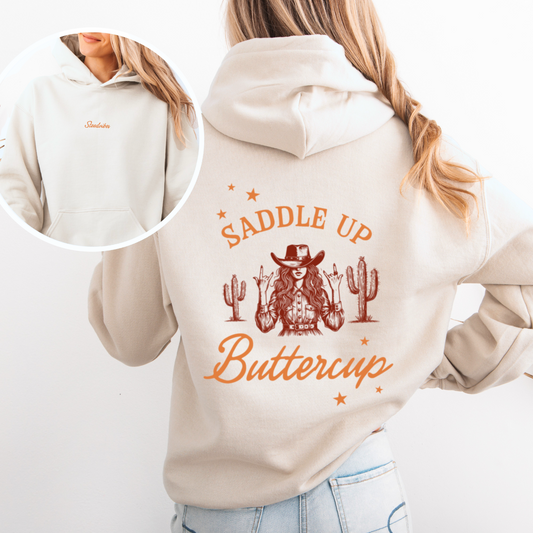 Mockup - Oversized Damen-Hoodie SADDLE UP BUTTERCUP