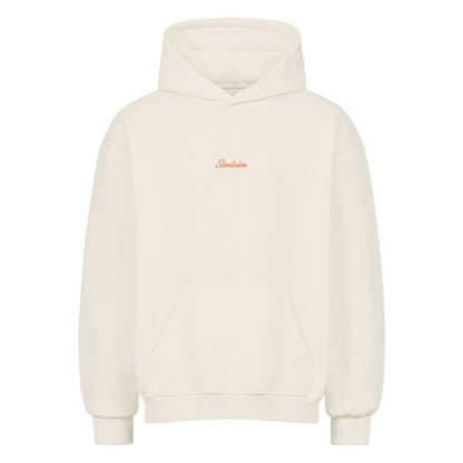 Oversized Damen-Hoodie mit Spuch SADDLE UP BUTTERCUP in Natural - vorne