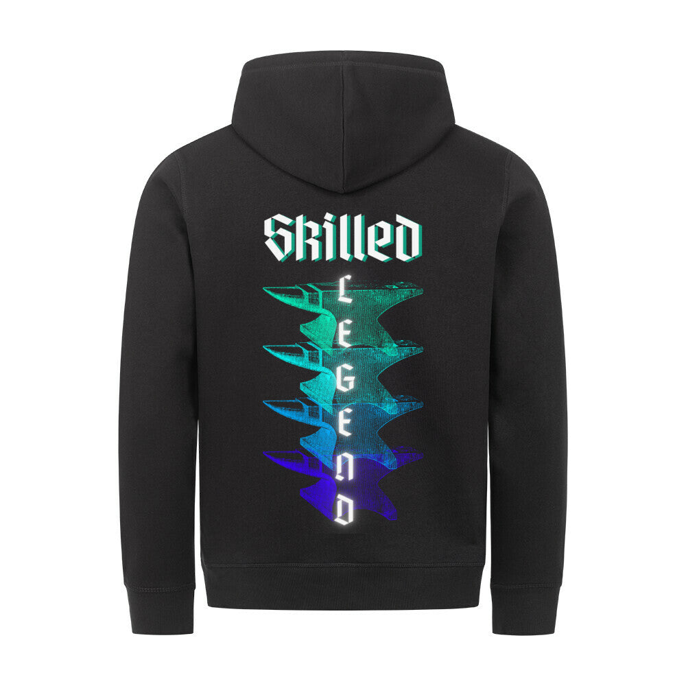 Organic Hoodie mit Spruch SKILLED LEGEND in Schwarz - hinten