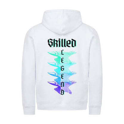 Organic Hoodie mit Spruch SKILLED LEGEND in Weiss - hinten