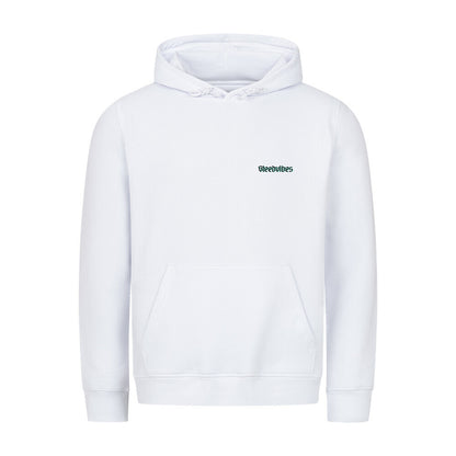 Organic SKILLED LEGEND Hoodie mit Schriftzug in Weiss - vorne