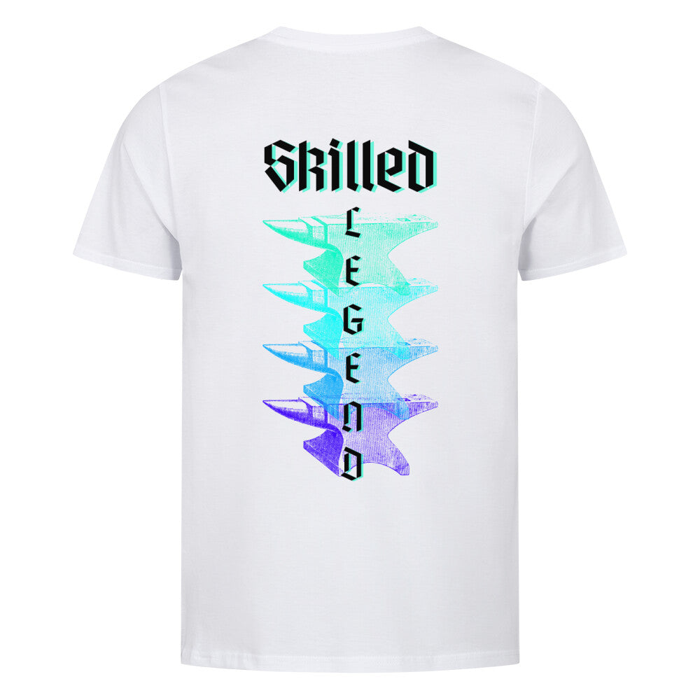 Fitted BIO-Shirt mit Spruch SKILLED LEGEND in Weiss - hinten