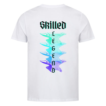Fitted BIO-Shirt mit Spruch SKILLED LEGEND in Weiss - hinten