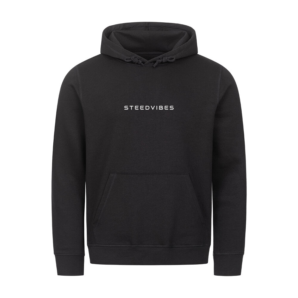 Organic Herren BAND HOODIE mit Schriftzug in Schwarz - vorne