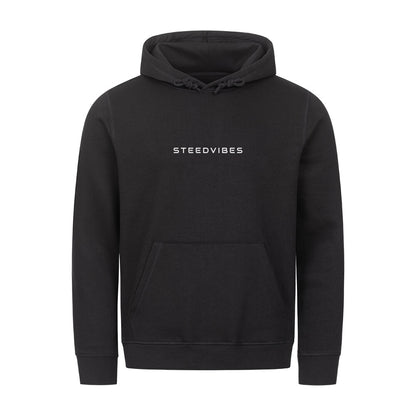 Organic Herren BAND HOODIE mit Schriftzug in Schwarz - vorne